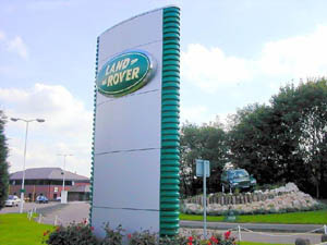 Land Rover. Lode Lane entrance